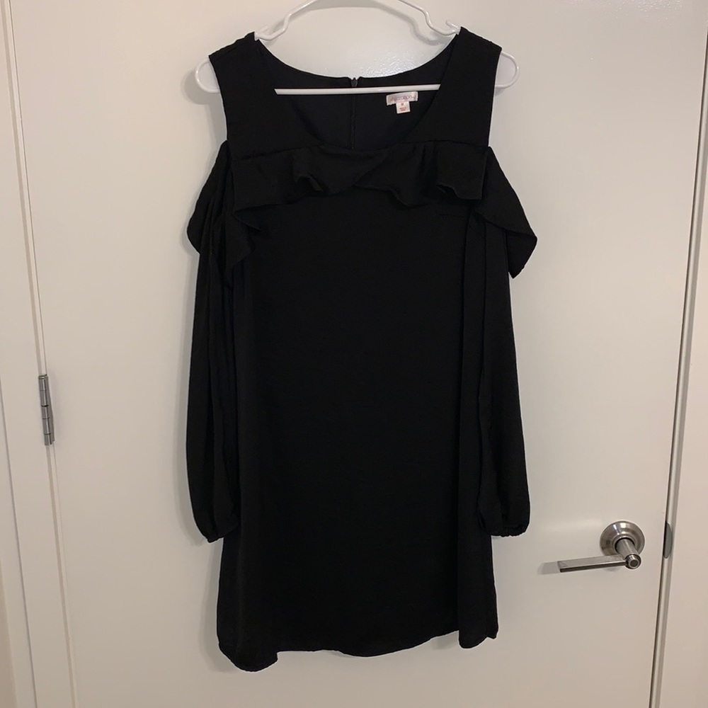 Off-shoulder black dress